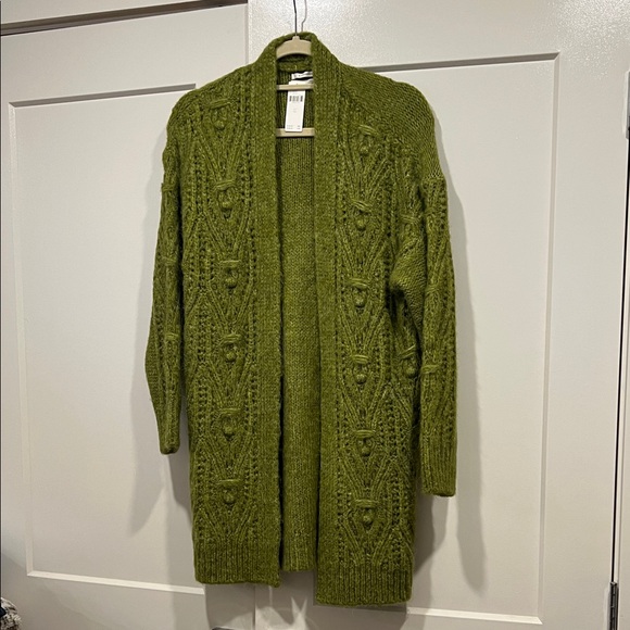 Anthropologie Moss Green Open Front Cardigan - Picture 1 of 9
